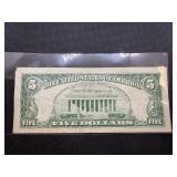 1963 Series Red Seal $5 Bill
