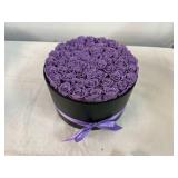 50 Preserved Rose in Round Box-Purple