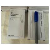 10 Boxes of 12 Fine Tip Permanent Markers-Blue
