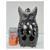 Pierced Cast Iron Owl Hanging Lantern #1