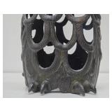 Pierced Cast Iron Owl Hanging Lantern #1