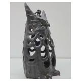 Pierced Cast Iron Owl Hanging Lantern #1