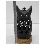 Pierced Cast Iron Owl Hanging Lantern #1