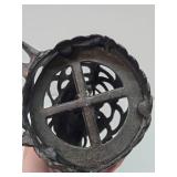 Pierced Cast Iron Owl Hanging Lantern #1
