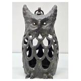 Pierced Cast Iron Owl Hanging Lantern #2