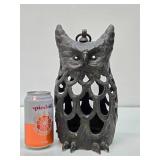 Pierced Cast Iron Owl Hanging Lantern #2
