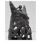 Pierced Cast Iron Owl Hanging Lantern #2