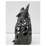 Pierced Cast Iron Owl Hanging Lantern #2