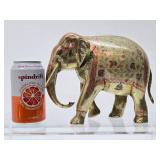 Vintage Hand Painted Gilt Wood Elephant Statue