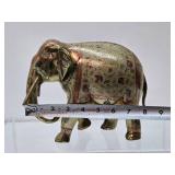 Vintage Hand Painted Gilt Wood Elephant Statue