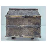 Interesting Old Vintage Bamboo Box w/Carved Raven / Bird