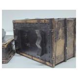 Interesting Old Vintage Bamboo Box w/Carved Raven / Bird