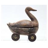 Primitive Wooden Goose or Duck Pull Toy