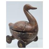 Primitive Wooden Goose or Duck Pull Toy