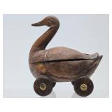 Primitive Wooden Goose or Duck Pull Toy