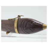 Vintage Carved Wood Fish Sculptural Carving Set #2