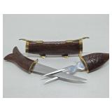 Vintage Carved Wood Fish Sculptural Carving Set #2