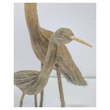 2 Handmade Folk Art Shore Birds - Tallest is 14"
