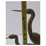2 Handmade Folk Art Shore Birds - Tallest is 14"