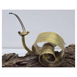Very Cute Vintage Brass Snail Sculpture on Natural Wood Base