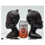 Group of Hand Carved African Wood & Carved Buffalo Horn