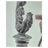 Group of Hand Carved African Wood & Carved Buffalo Horn