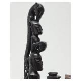 Group of Hand Carved African Wood & Carved Buffalo Horn