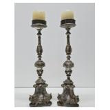 Large Old Vintage Ornate Candle Stands