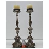 Large Old Vintage Ornate Candle Stands