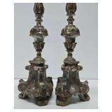 Large Old Vintage Ornate Candle Stands