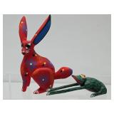 Group of Hand Made Wooden Mexican Folk Art Items