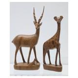 Large Group of Carved Wood Animals