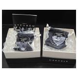 2 Mint in Box STEUBEN Glass Hearts