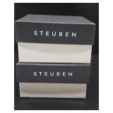 2 Mint in Box STEUBEN Glass Hearts