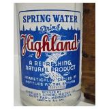 Excellent Vintage HIGHLAND Saint Paul Spring Water Wood Advertising Crates w/Full Sealed Bottles #3