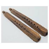 Balkans - Group of 3 Hand Carved Wooden Flutes