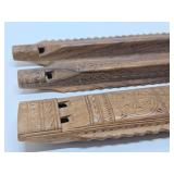Balkans - Group of 3 Hand Carved Wooden Flutes