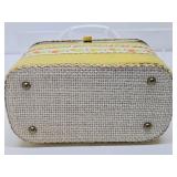 Very Nice Mid Century Hinged Box Purse/Handbag w/Lucite Handle