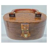 Very Nice Mid Century Lucite Tortoise Shell Hinged Box Purse/Handbag