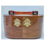 Very Nice Mid Century Lucite Tortoise Shell Hinged Box Purse/Handbag