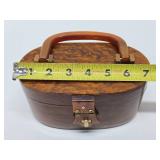 Very Nice Mid Century Lucite Tortoise Shell Hinged Box Purse/Handbag