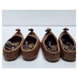 2 Very Nice Pairs of Vintage Ladies Leather Opanak / Opanci Shoes - Southeastern Europe
