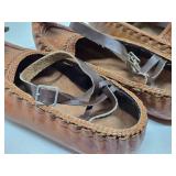2 Very Nice Pairs of Vintage Ladies Leather Opanak / Opanci Shoes - Southeastern Europe