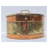 Beautiful Old Vintage Copper & Brass Round Box