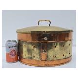 Beautiful Old Vintage Copper & Brass Round Box