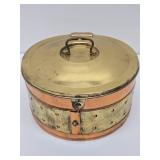 Beautiful Old Vintage Copper & Brass Round Box