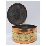 Beautiful Old Vintage Copper & Brass Round Box