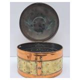 Beautiful Old Vintage Copper & Brass Round Box