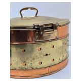 Beautiful Old Vintage Copper & Brass Round Box