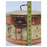 Beautiful Old Vintage Copper & Brass Round Box